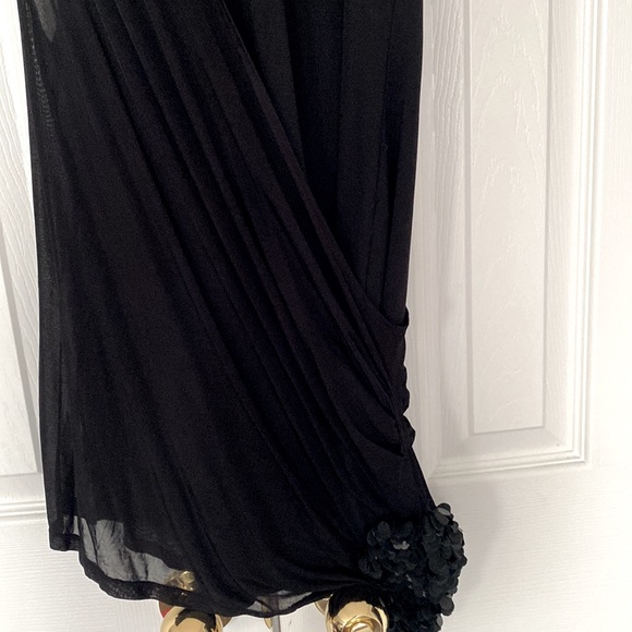 Alice + Olivia black sequin dress drape gorgeous detail size XS - Picture 4 of 4